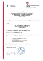 Zertifikat ChemKlimaschutz V, Joh. Mattern Kälte-Klima GmbH, Northeim
